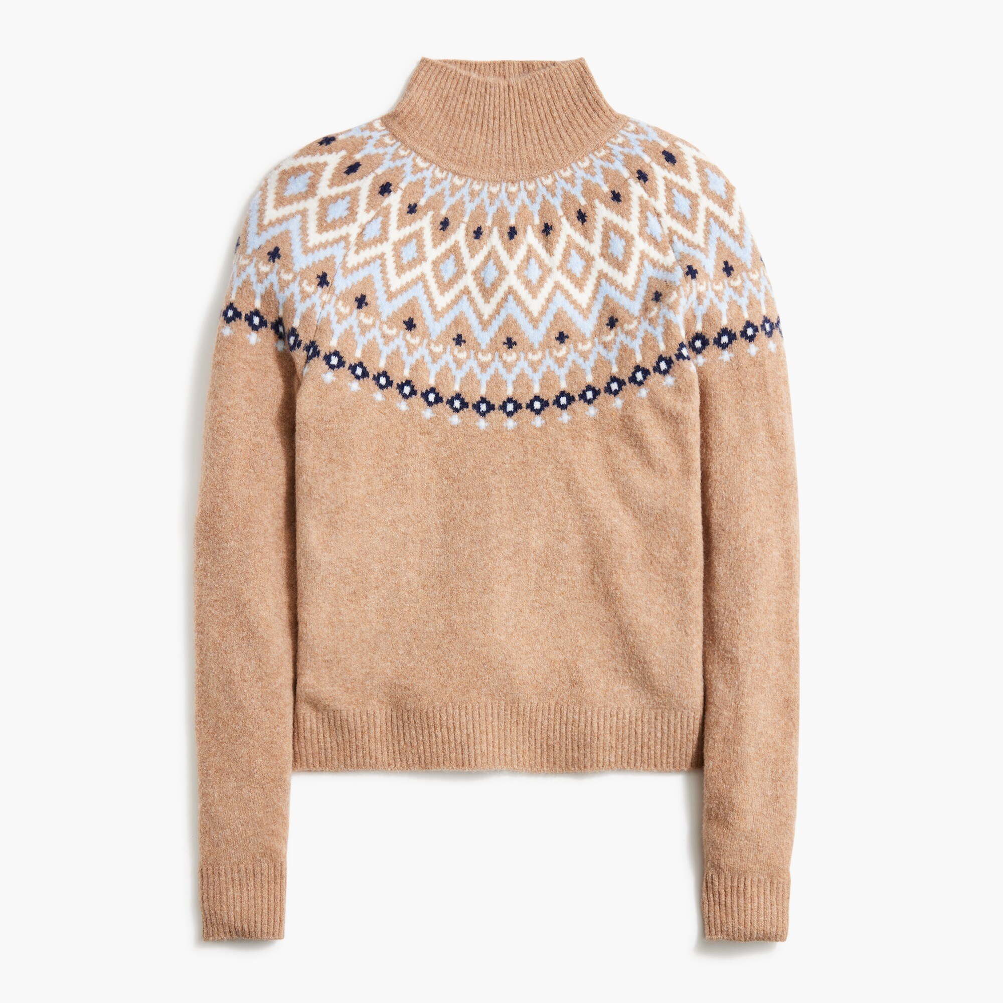 fair isle turtleneck in extra-soft yarn for women