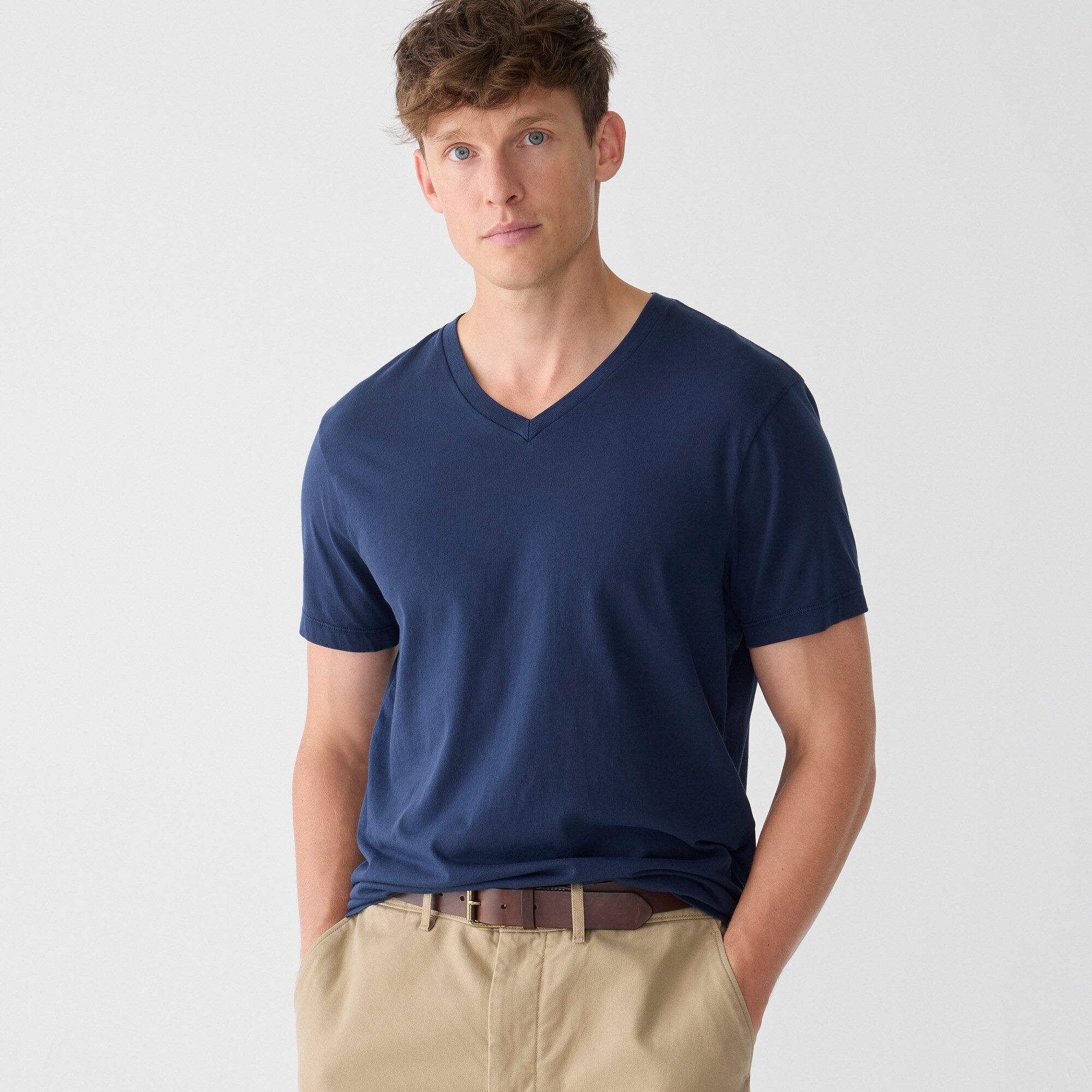 mens Slim Broken-in V-neck T-shirt