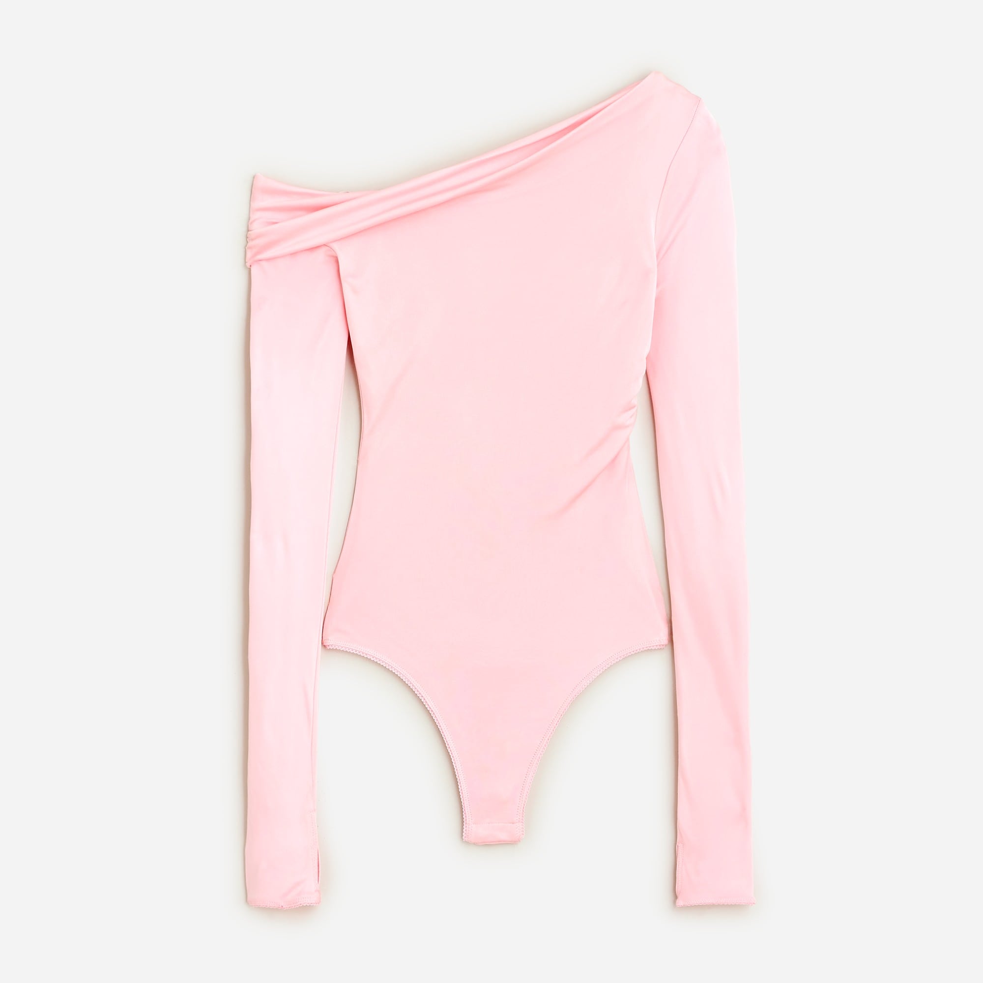 Long Sleeve Off-the-Shoulder Bodysuit - Lauren Baby Pink