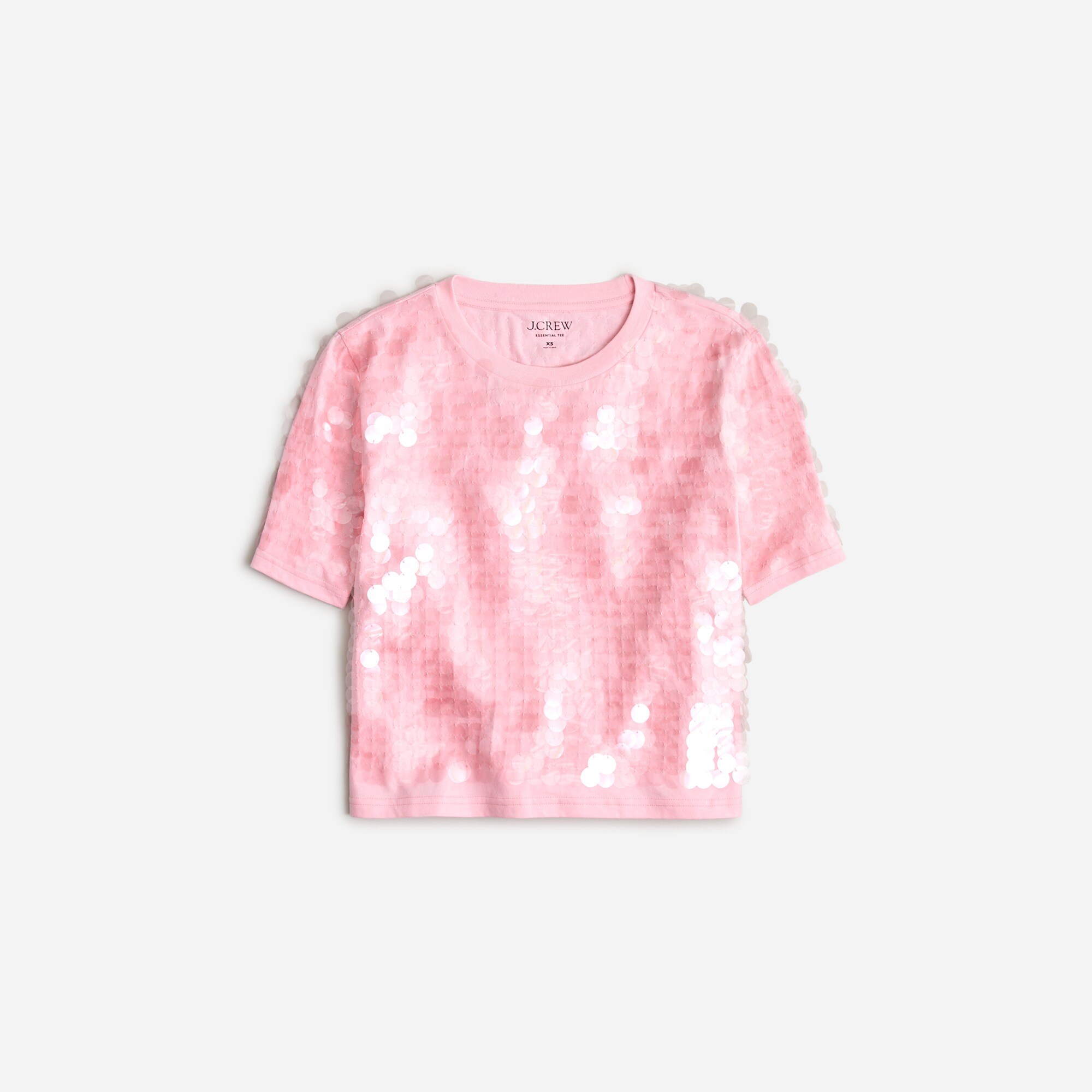 Broken-in jersey T-shirt with sequins