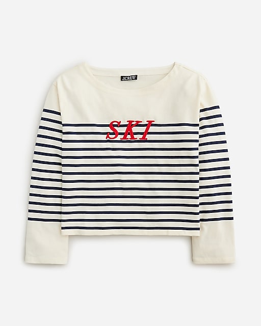  Mariner cloth embroidered long-sleeve T-shirt in stripe