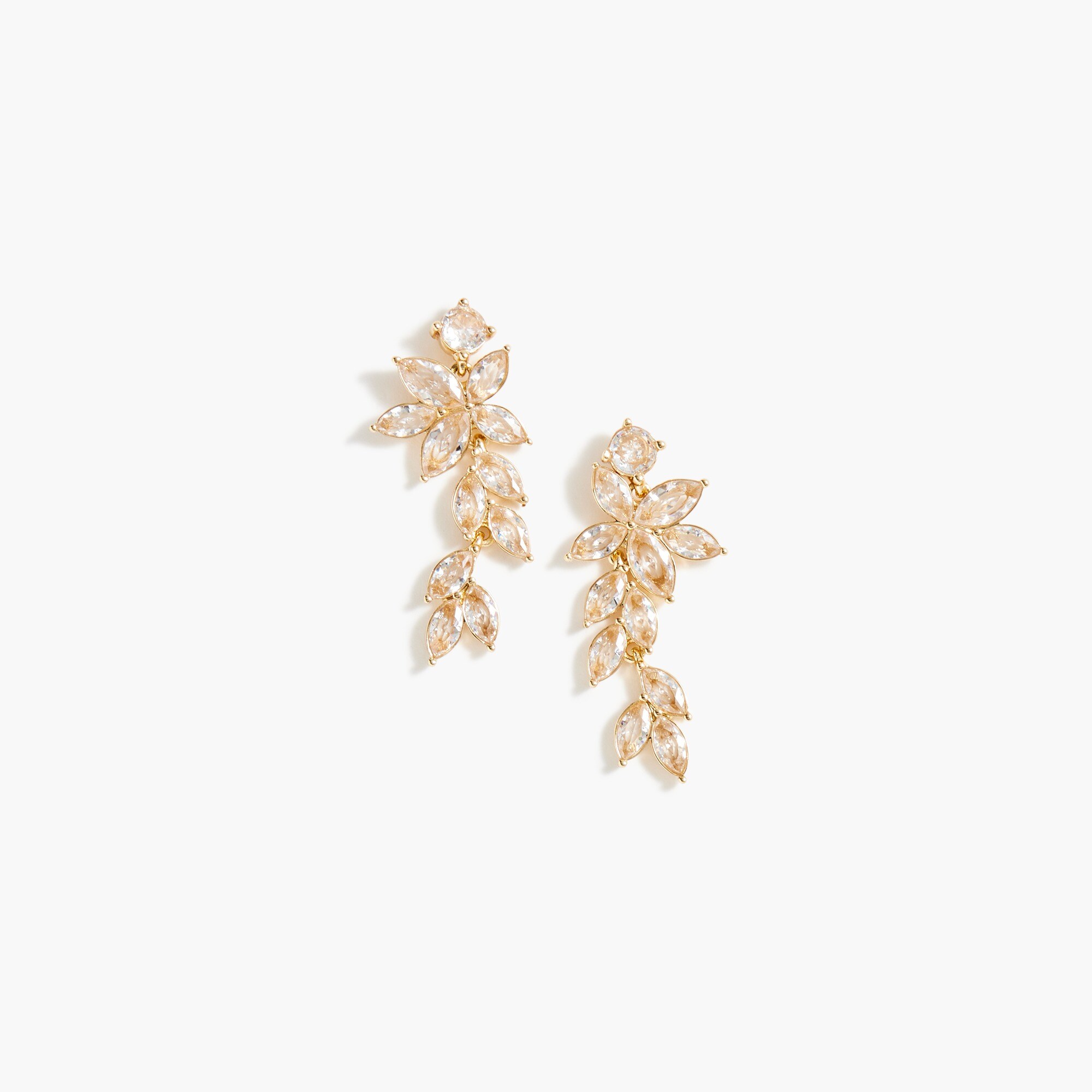 Crystal leaves earrings