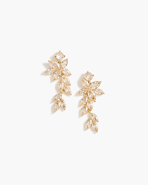  Crystal leaves earrings