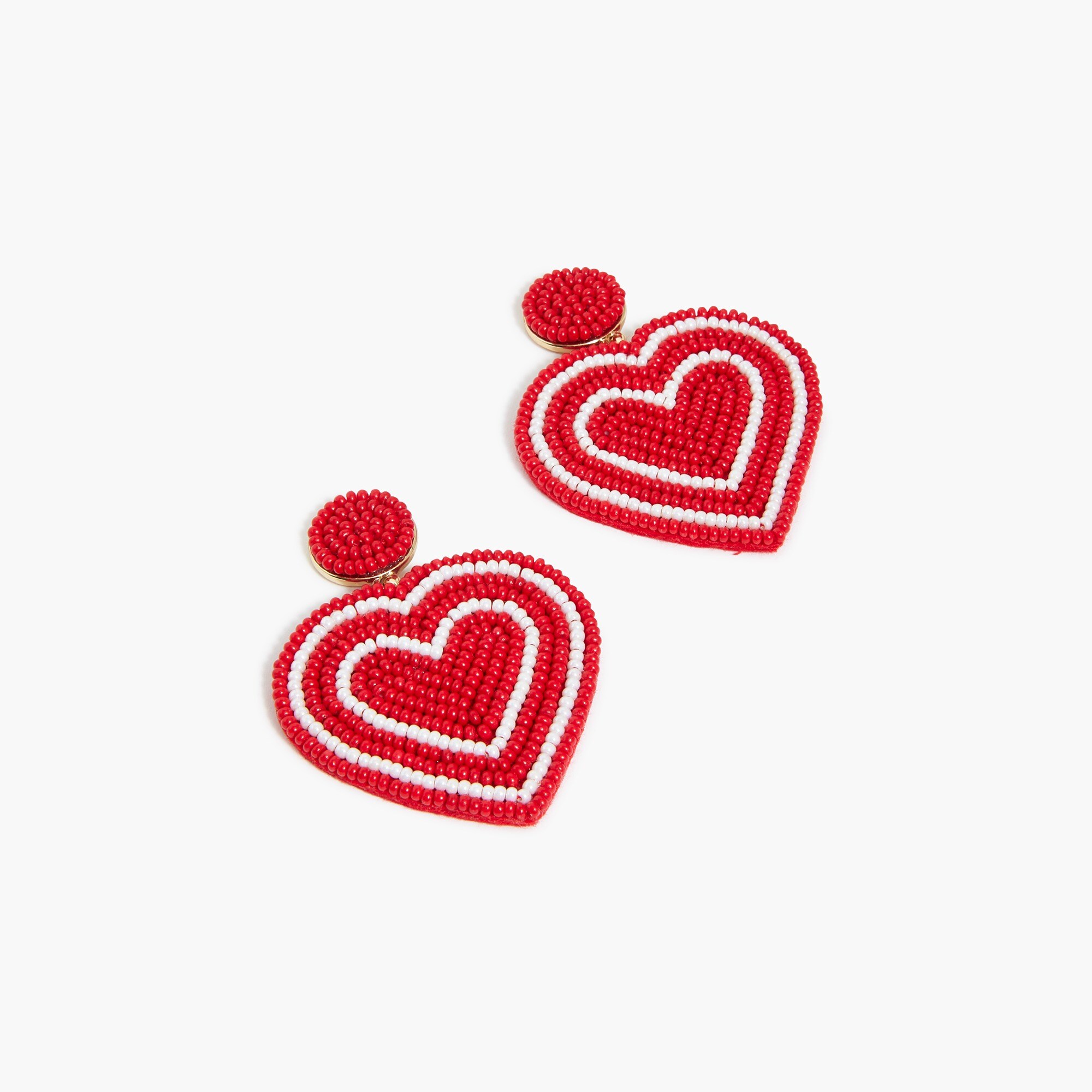 beaded heart earrings for women