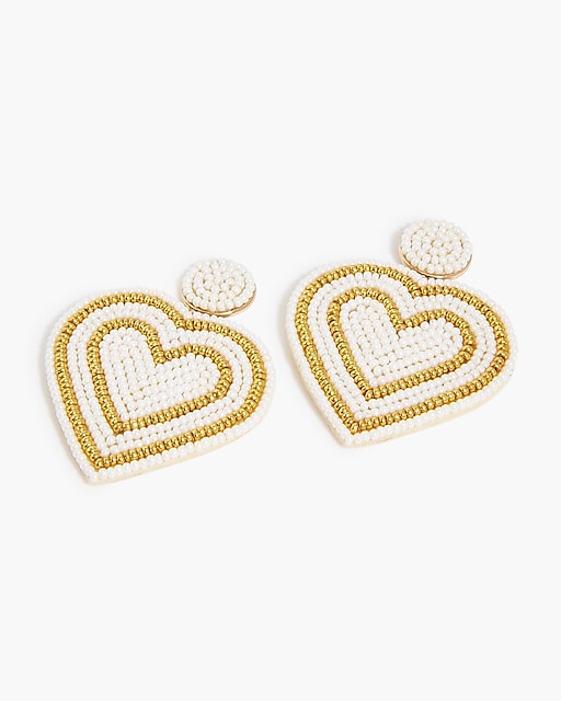  Beaded heart earrings