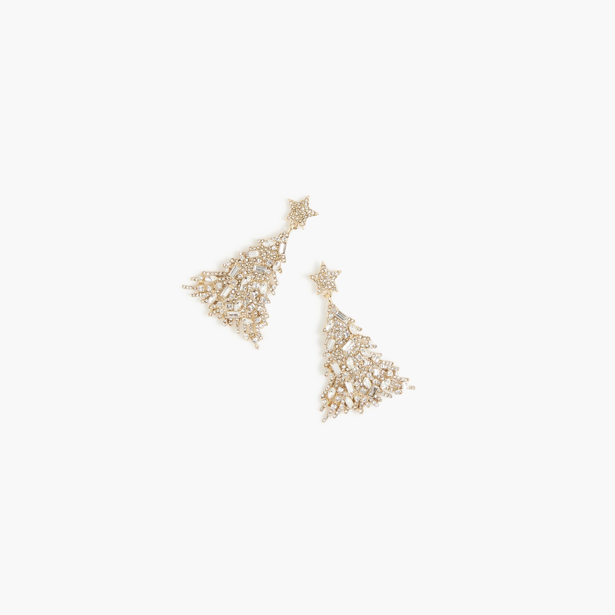 Christmas tree crystal pavé statement earrings