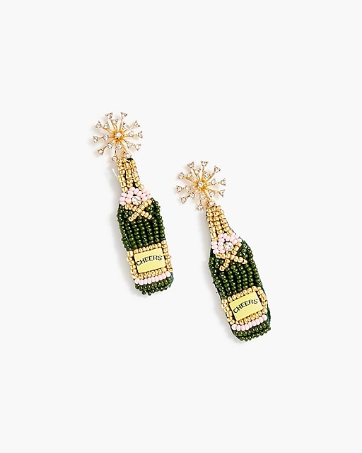 womens Champagne statement earrings