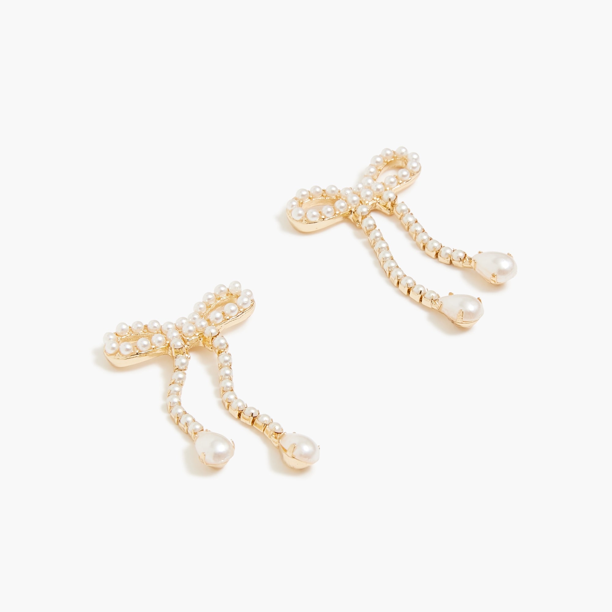 pearl bow earrings for women