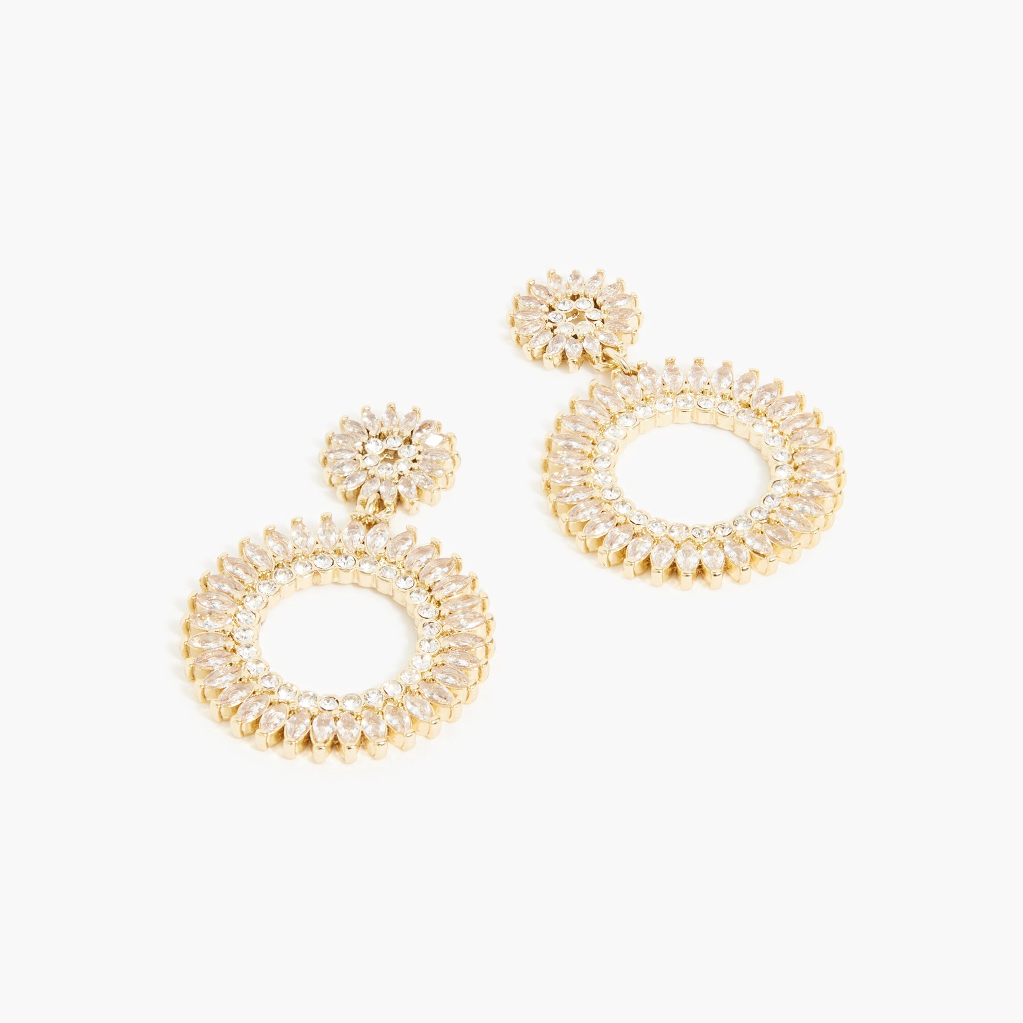 factory: crystal sunburst drop earrings for women