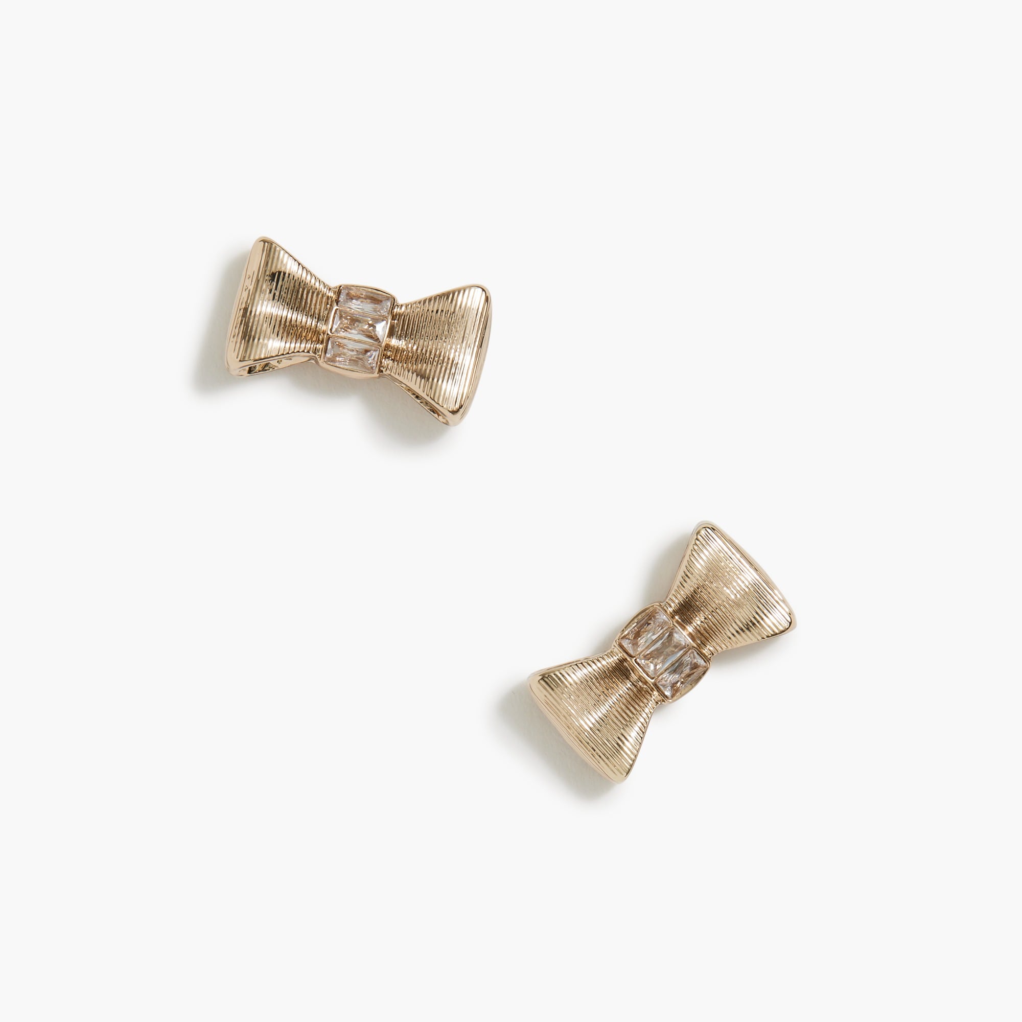 Gold bow stud earrings