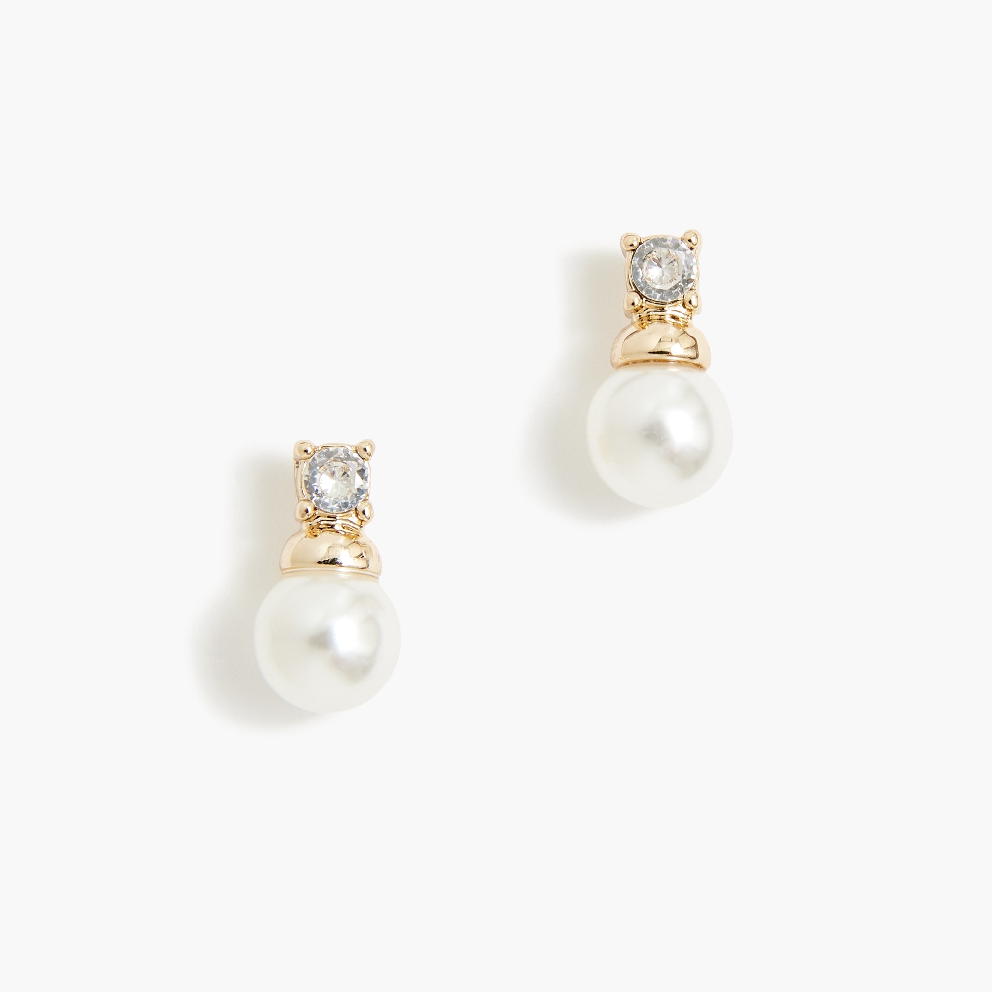 Pearl crystal stud earrings