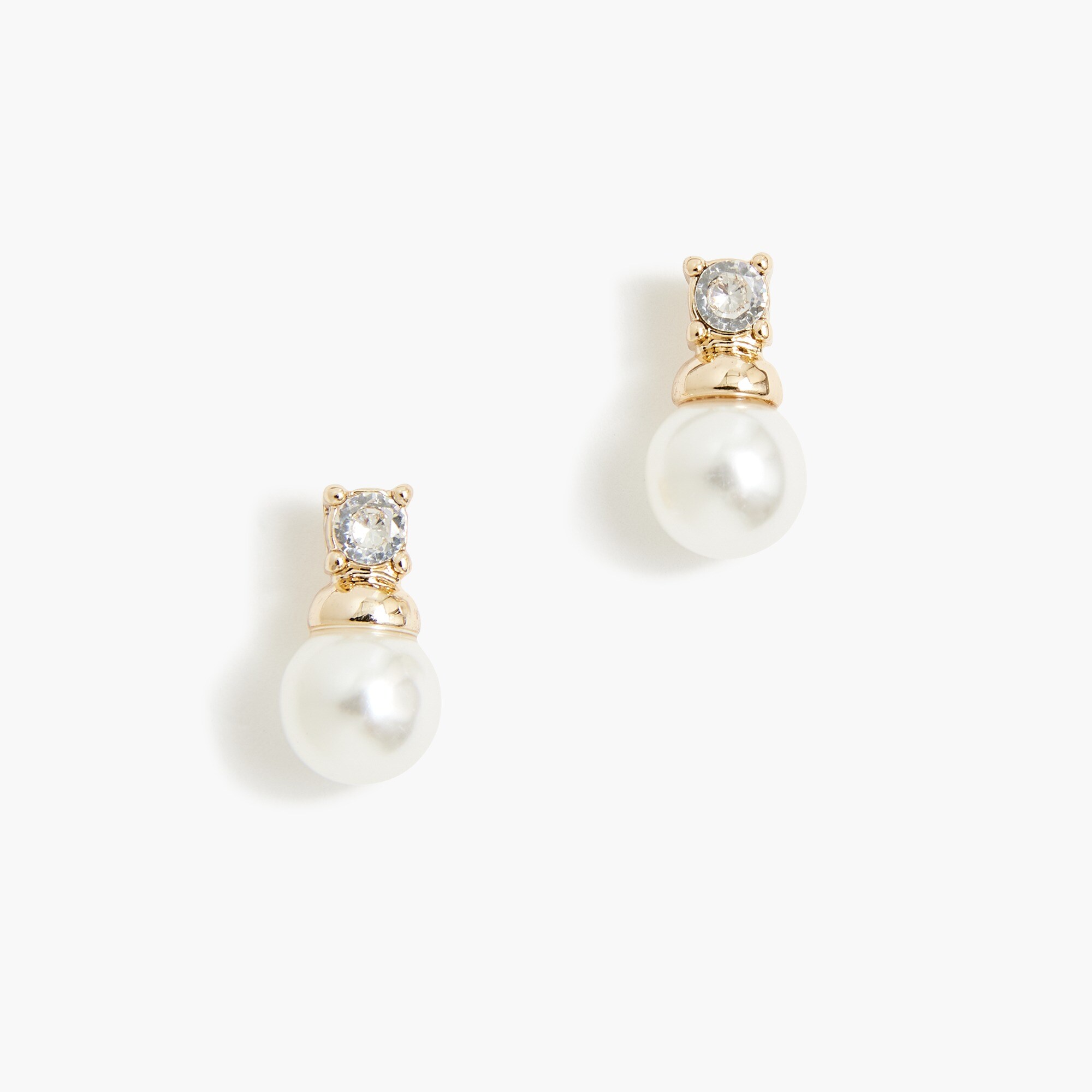 womens Pearl crystal stud earrings