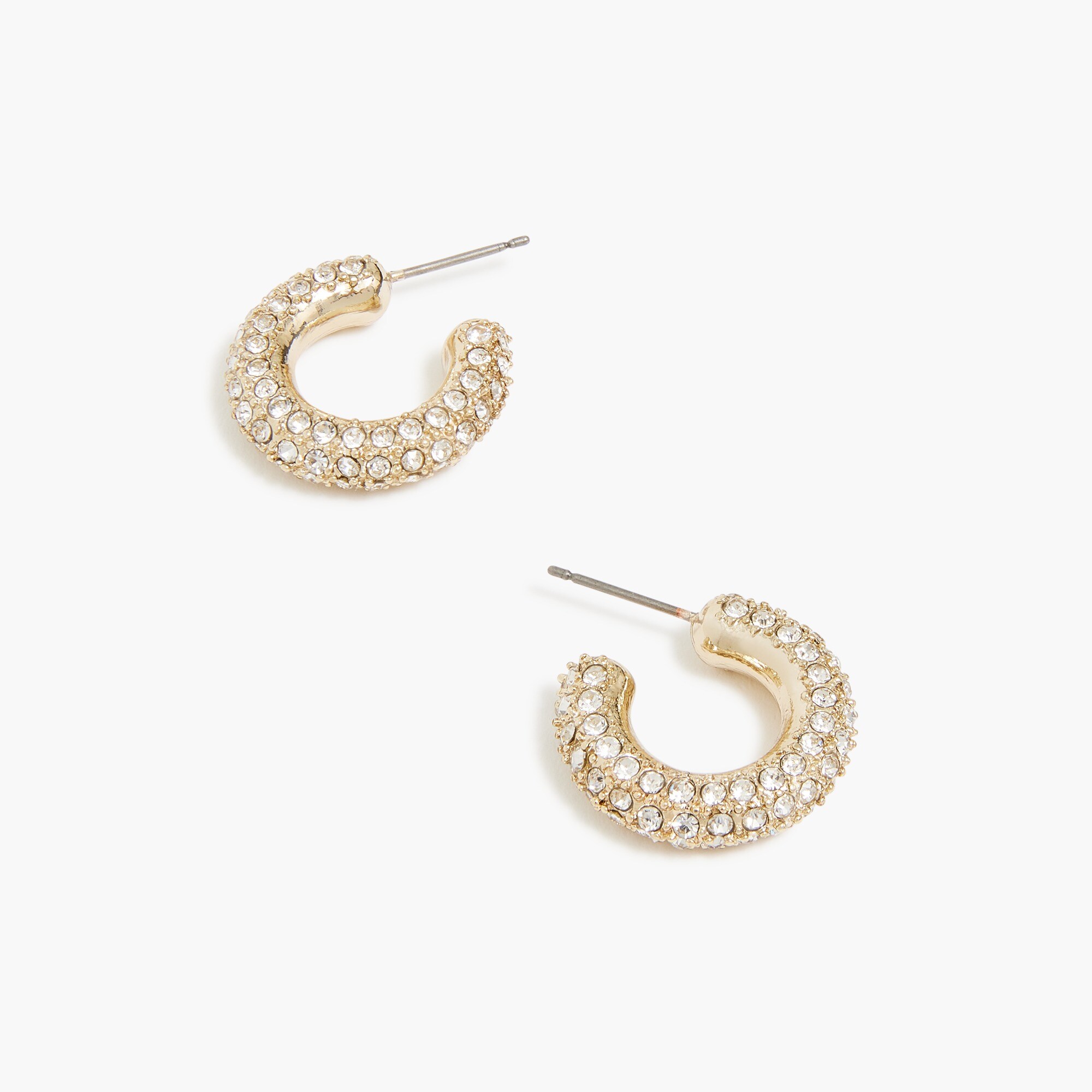 small pav&eacute; hoop earrings for women