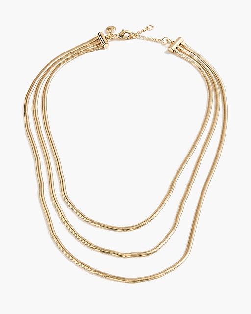 womens Gold snake chain layering necklace