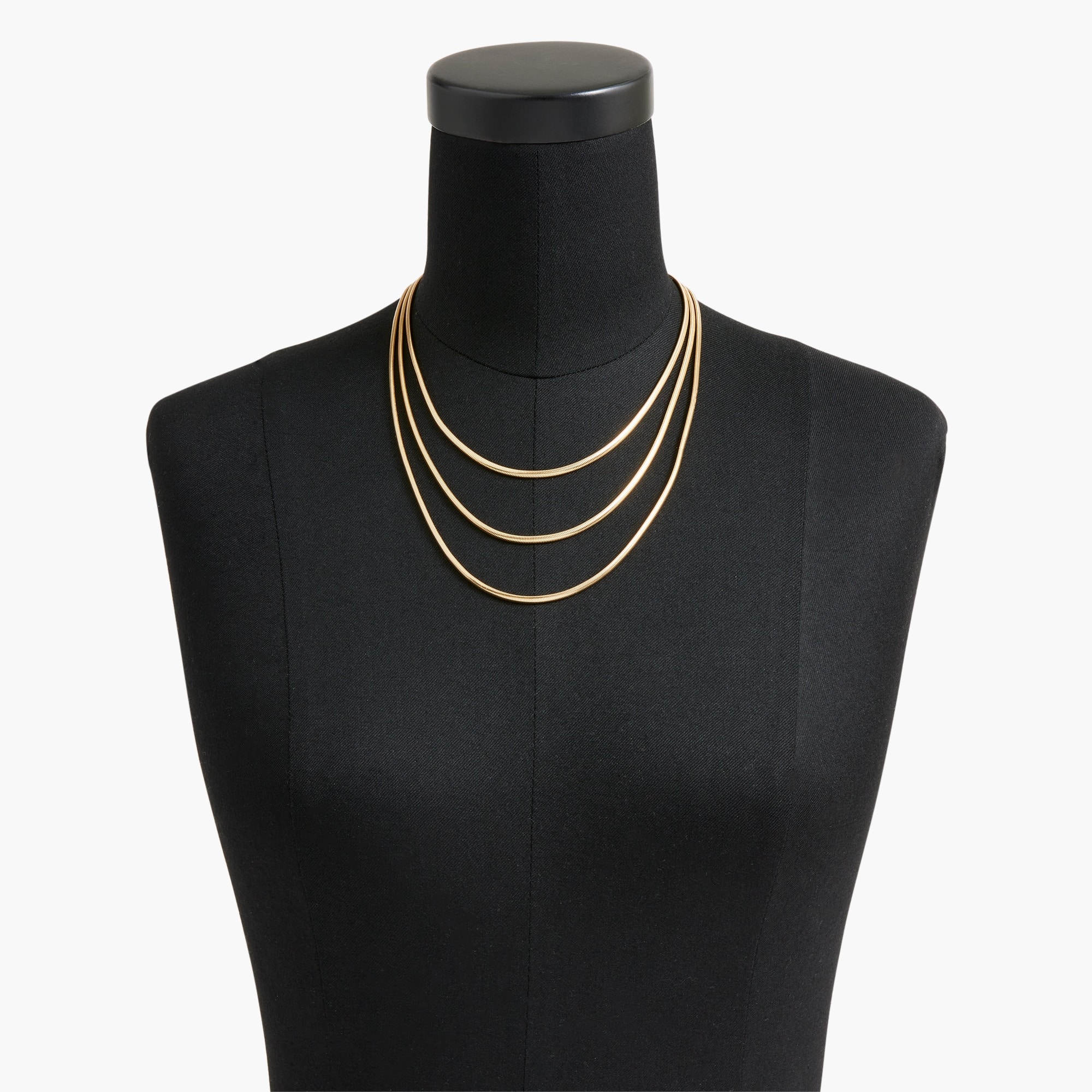 Gold snake chain layering necklace