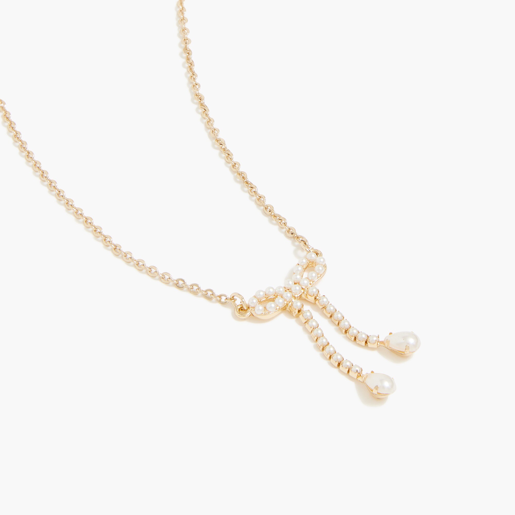 pearl bow pendant necklace for women