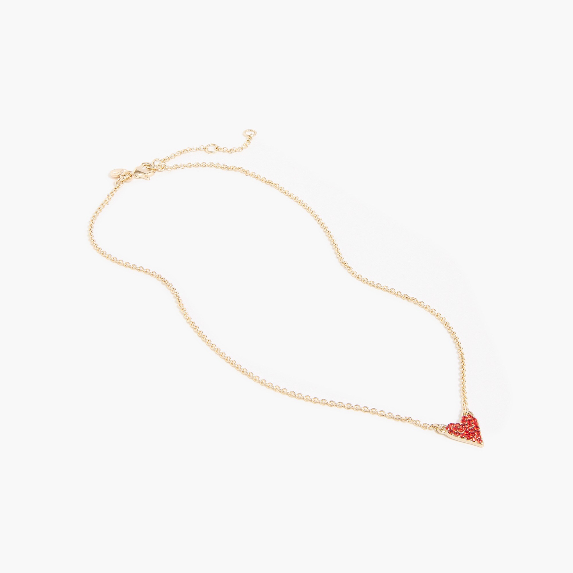 pav&eacute; heart pendant necklace for women