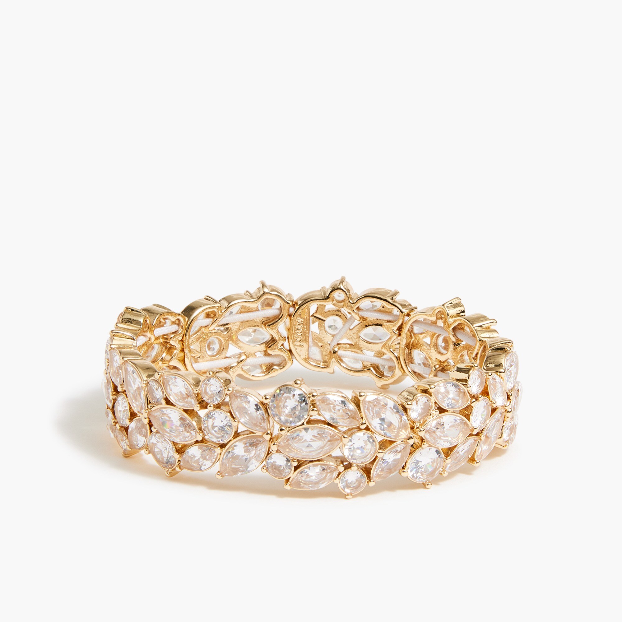 Crystal leaves stretch bracelet