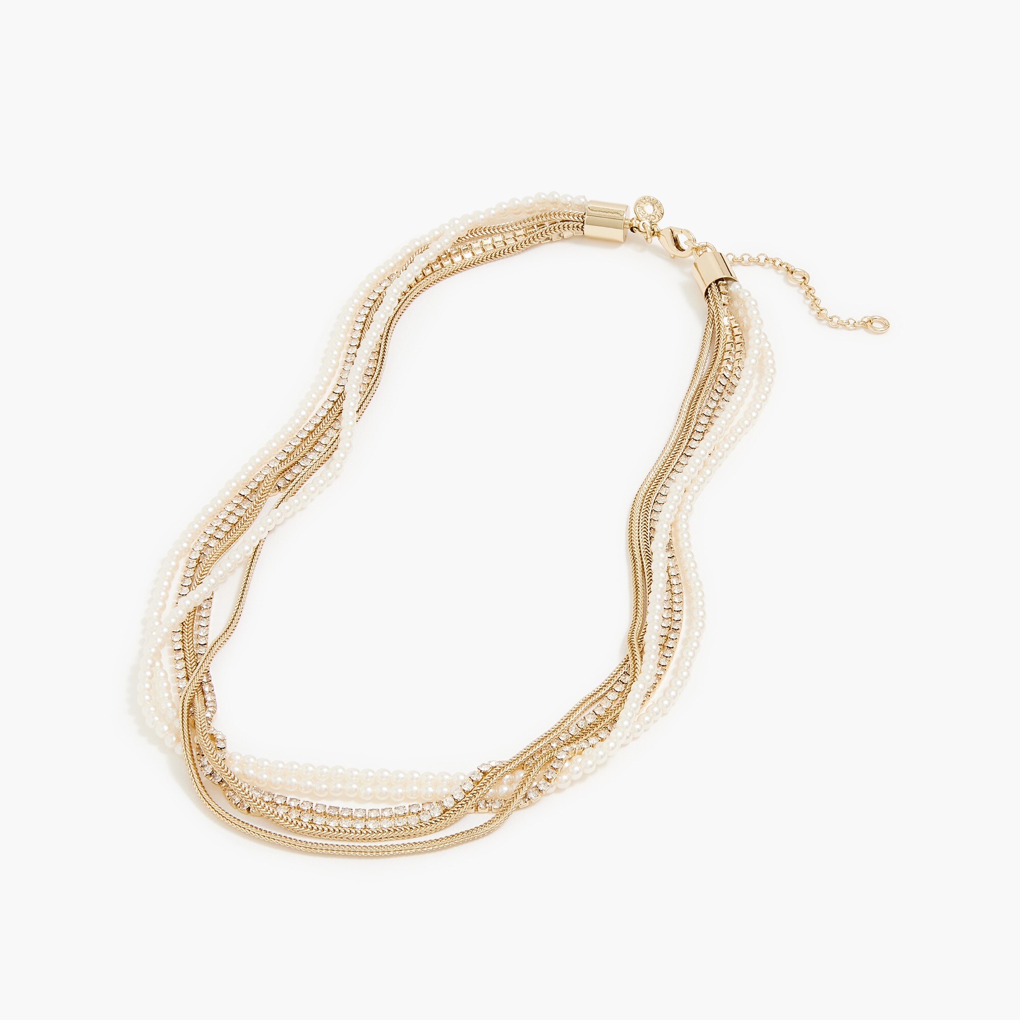 pearl crystal layering necklaces for women