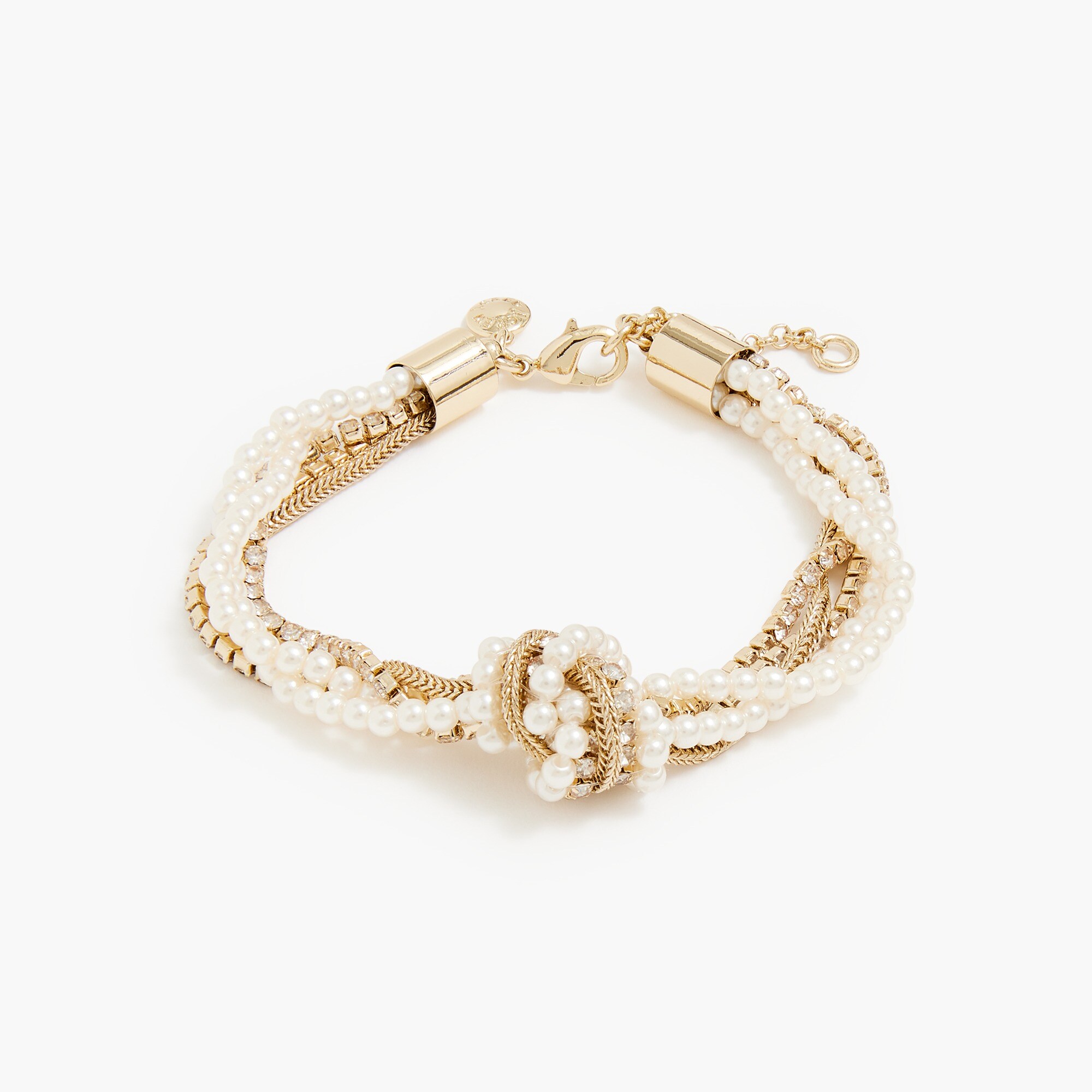 pearl crystal-wrapped knot bracelet for women