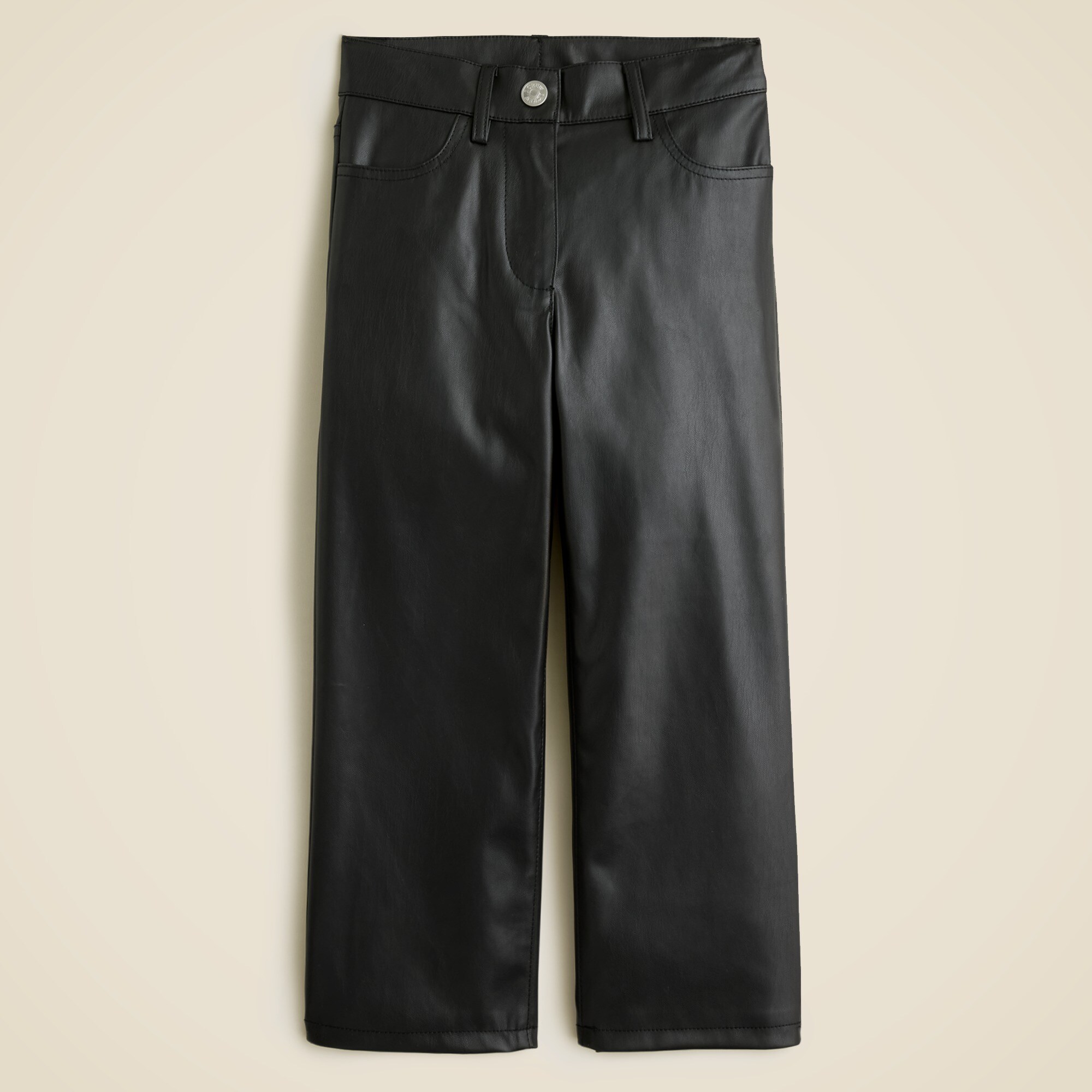 Girls' straight-leg faux-leather pant