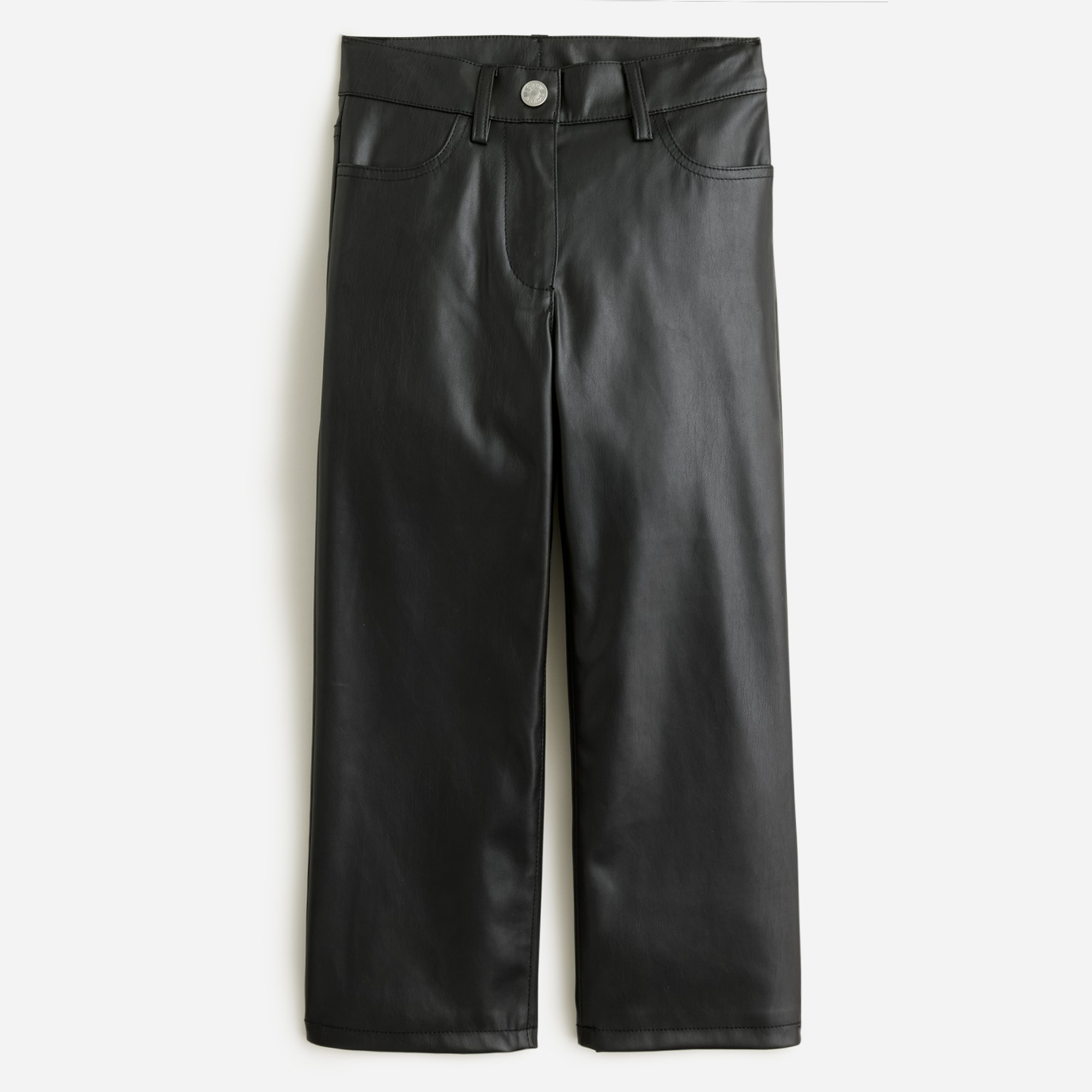  Girls' straight-leg faux-leather pant