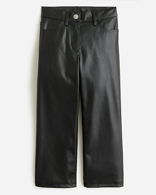  Girls' straight-leg faux-leather pant