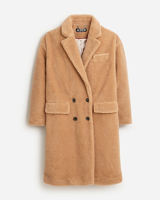  Petite relaxed topcoat in sherpa blend