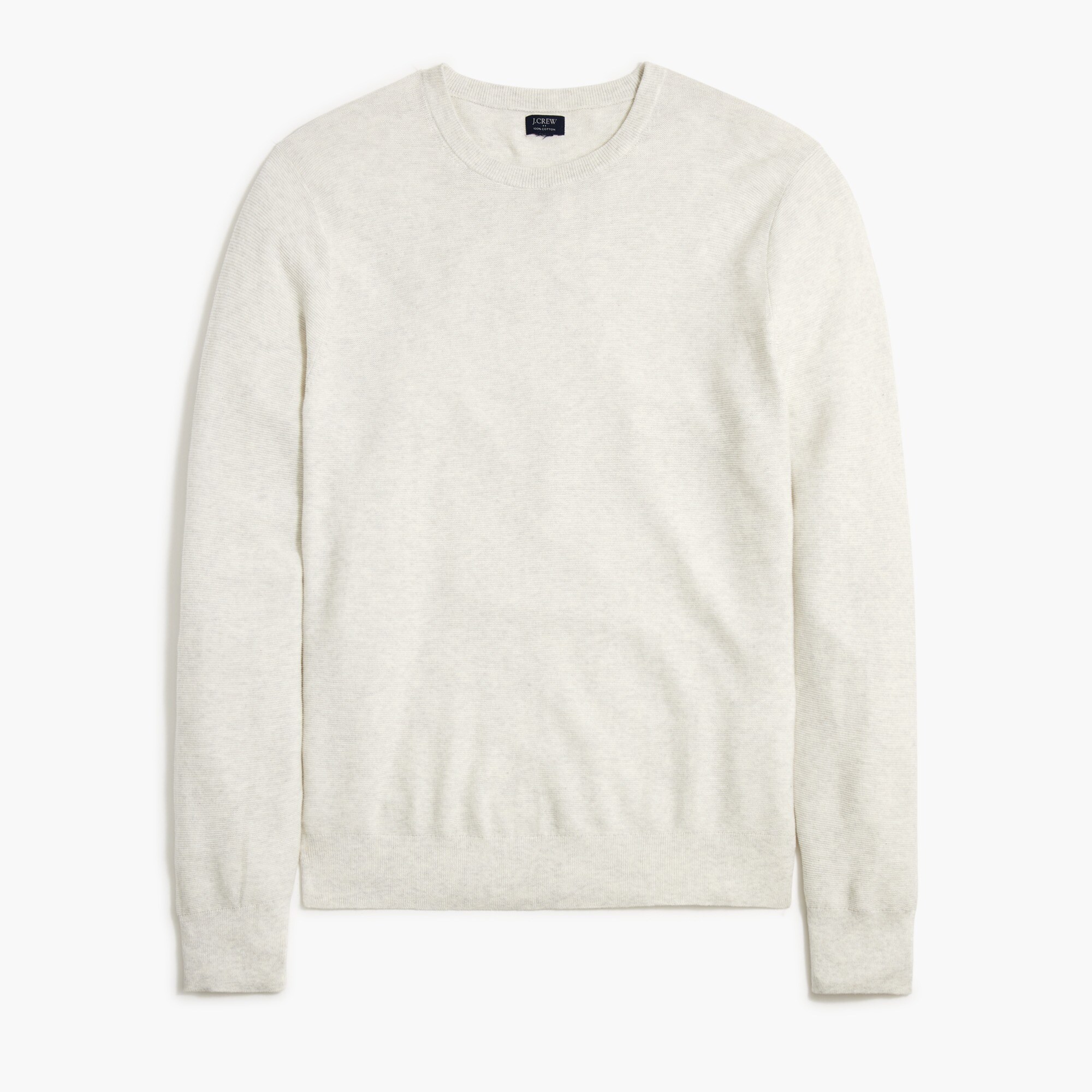  Cotton garter-stitch crewneck sweater