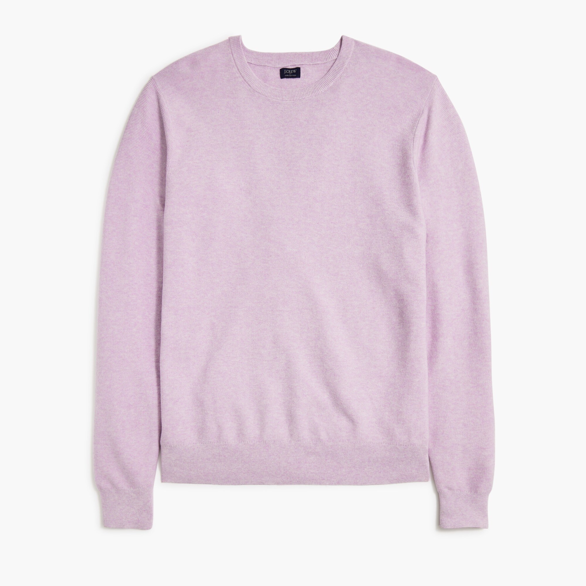 Cotton garter-stitch crewneck sweater