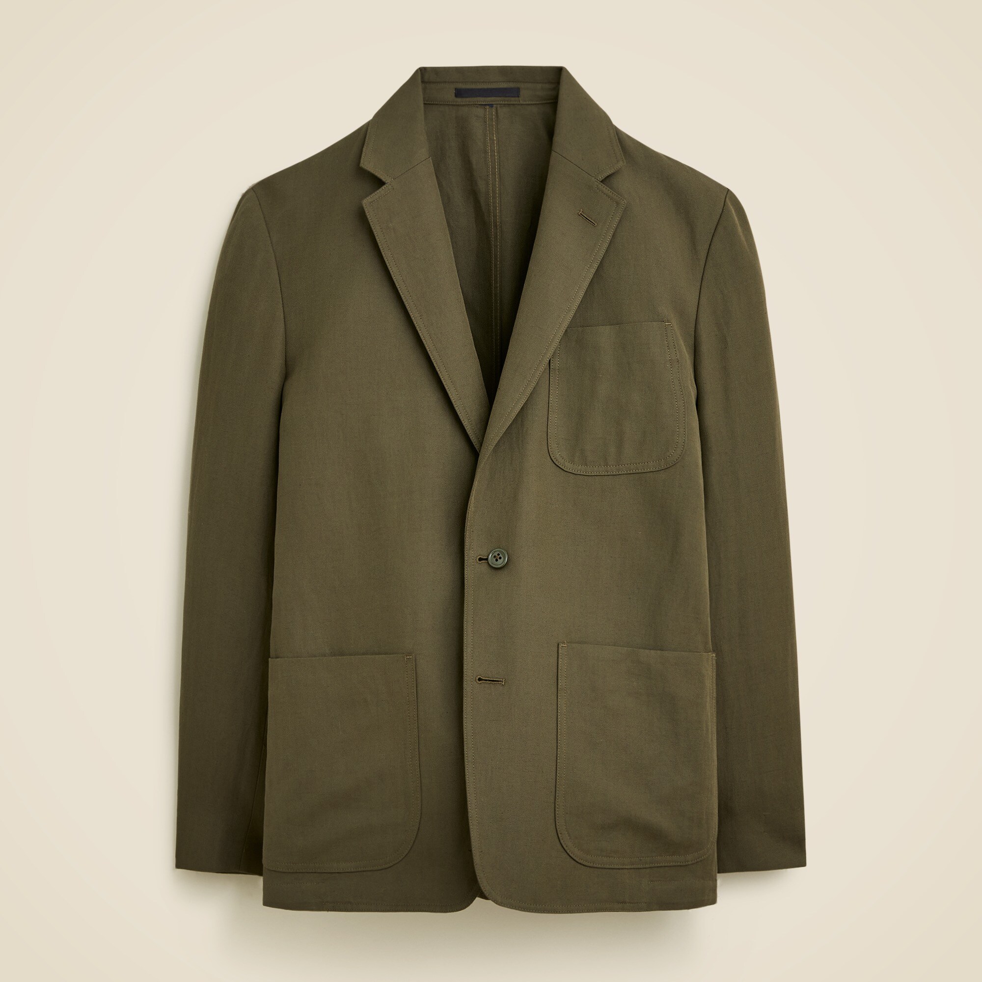 Kenmare Relaxed-fit Unstructured Suit Jacket In Cotton-linen Blend