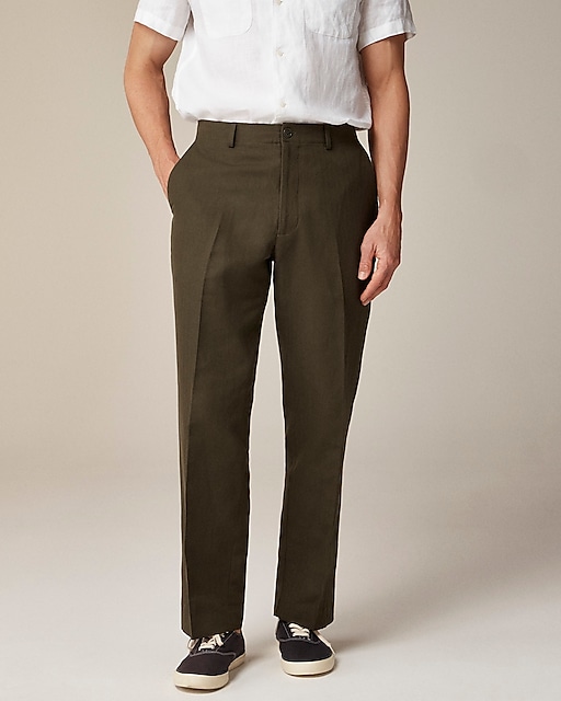  Kenmare Relaxed-fit suit pant in cotton-linen blend herringbone