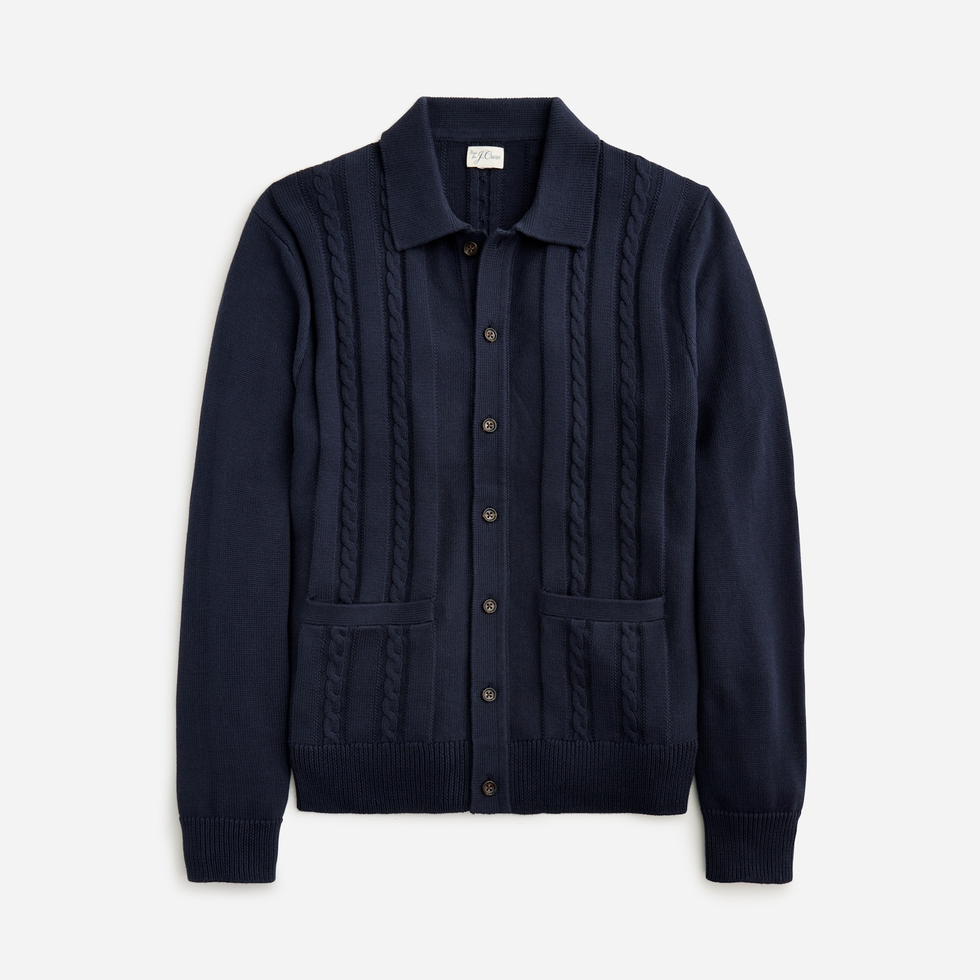 Heritage Cotton Cable-knit Cardigan Sweater-polo For Men | J.Crew