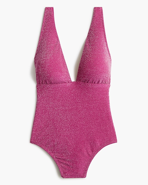  Shimmer V-neck one-piece swimsuit