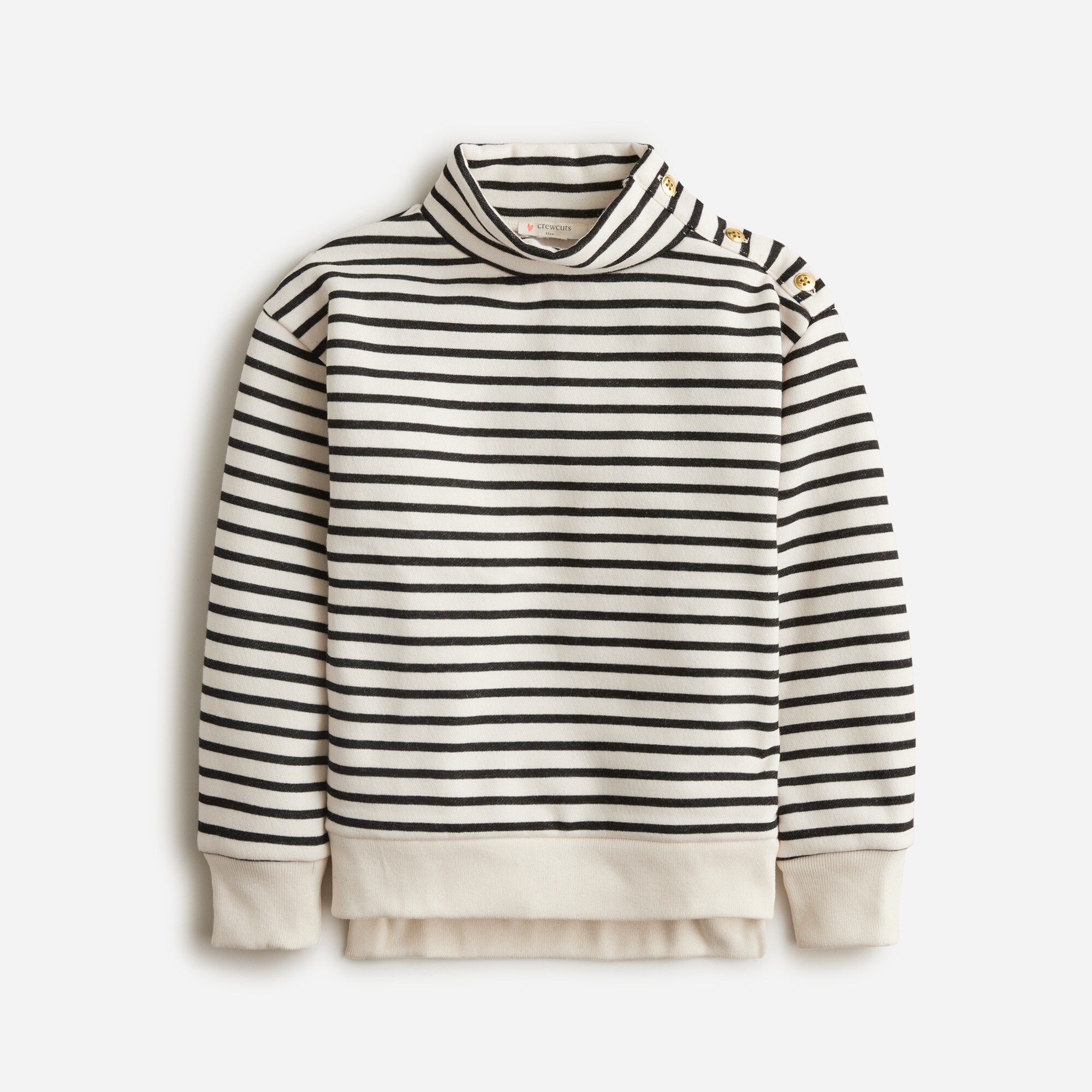  Girls' mockneck sweatshirt in fleece stripe