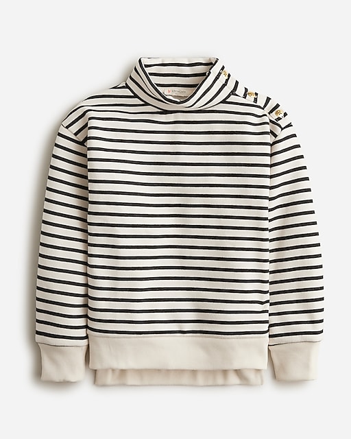  Girls' mockneck sweatshirt in fleece stripe