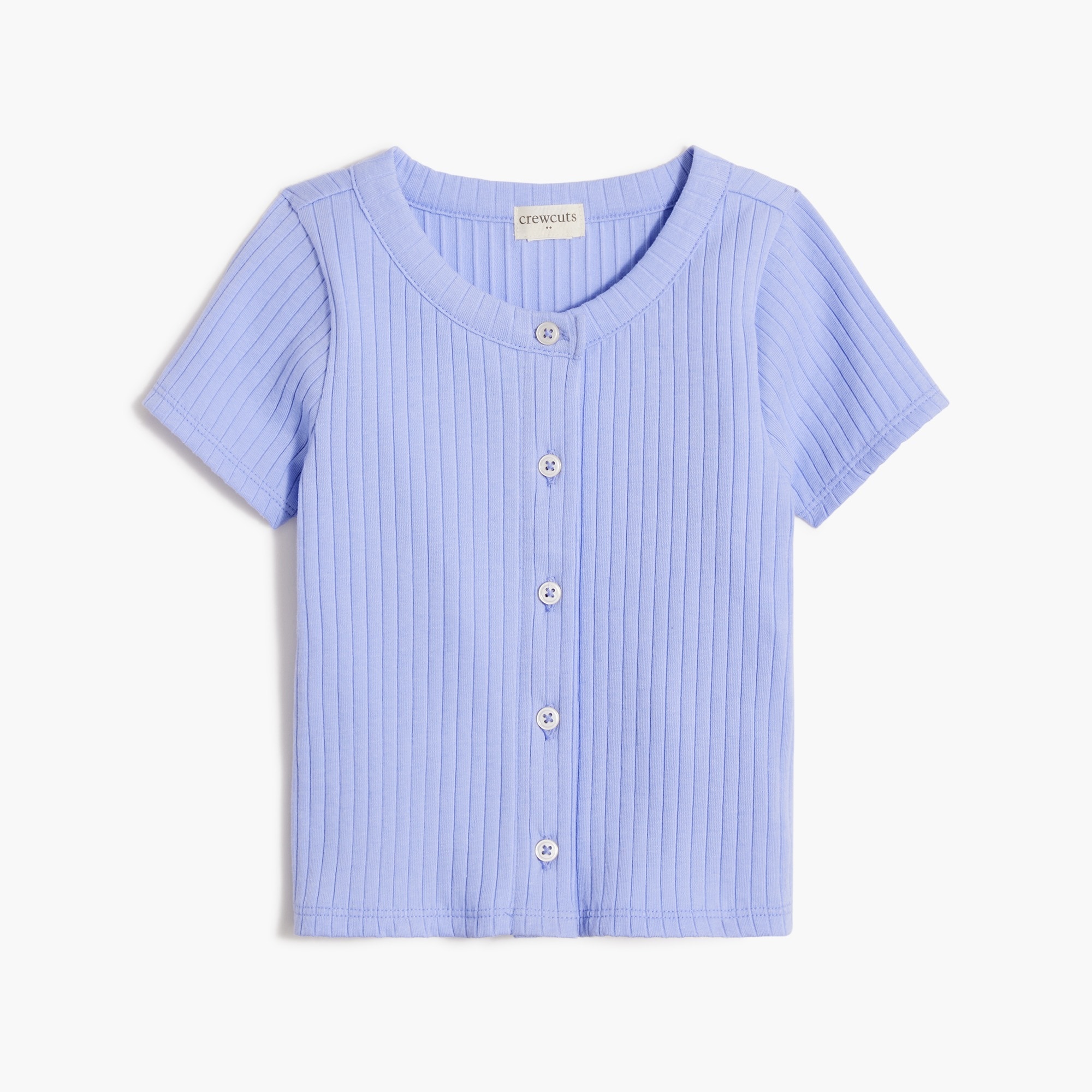 Girls' ribbed button-front tee