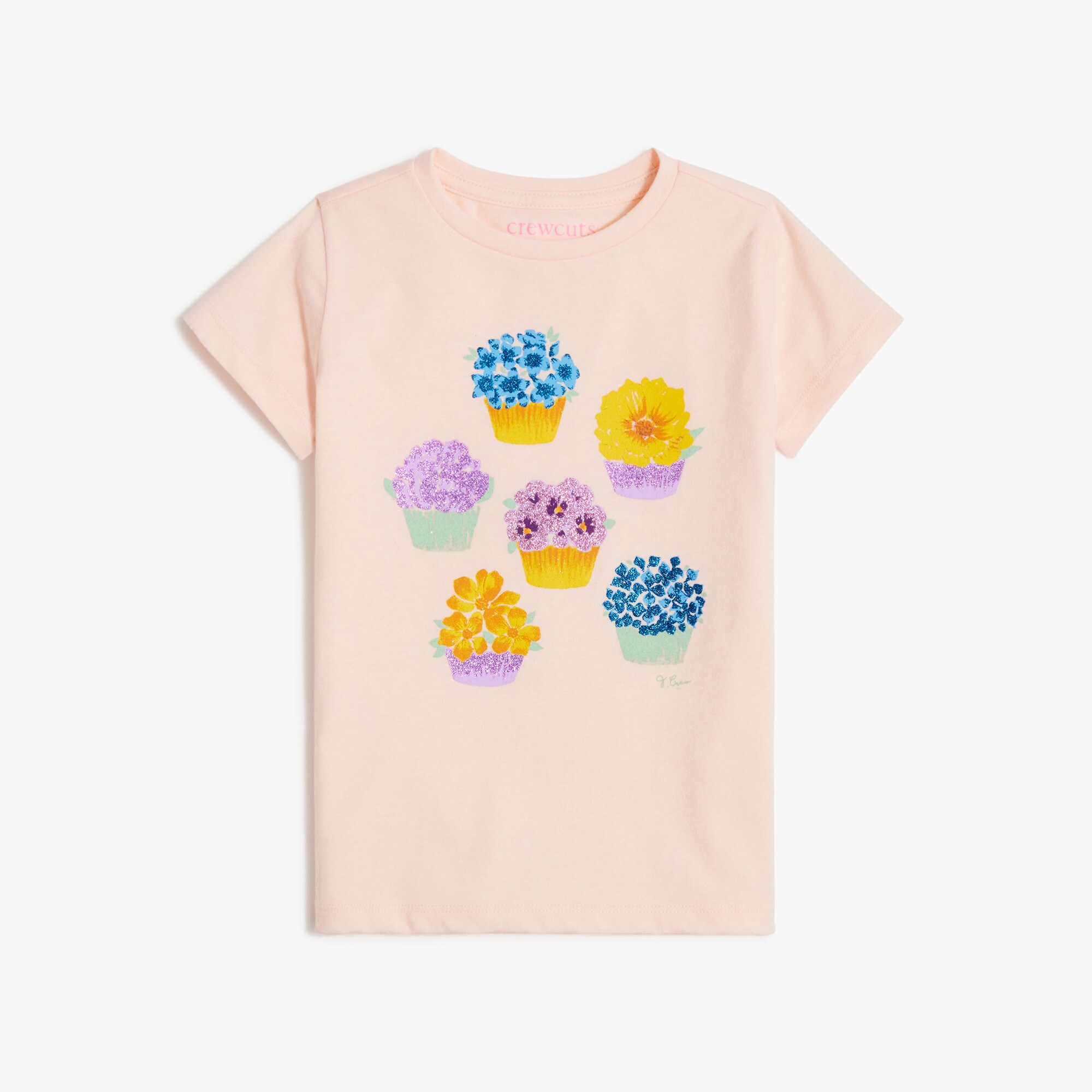 girls' cupcake flowers graphic tee for girls