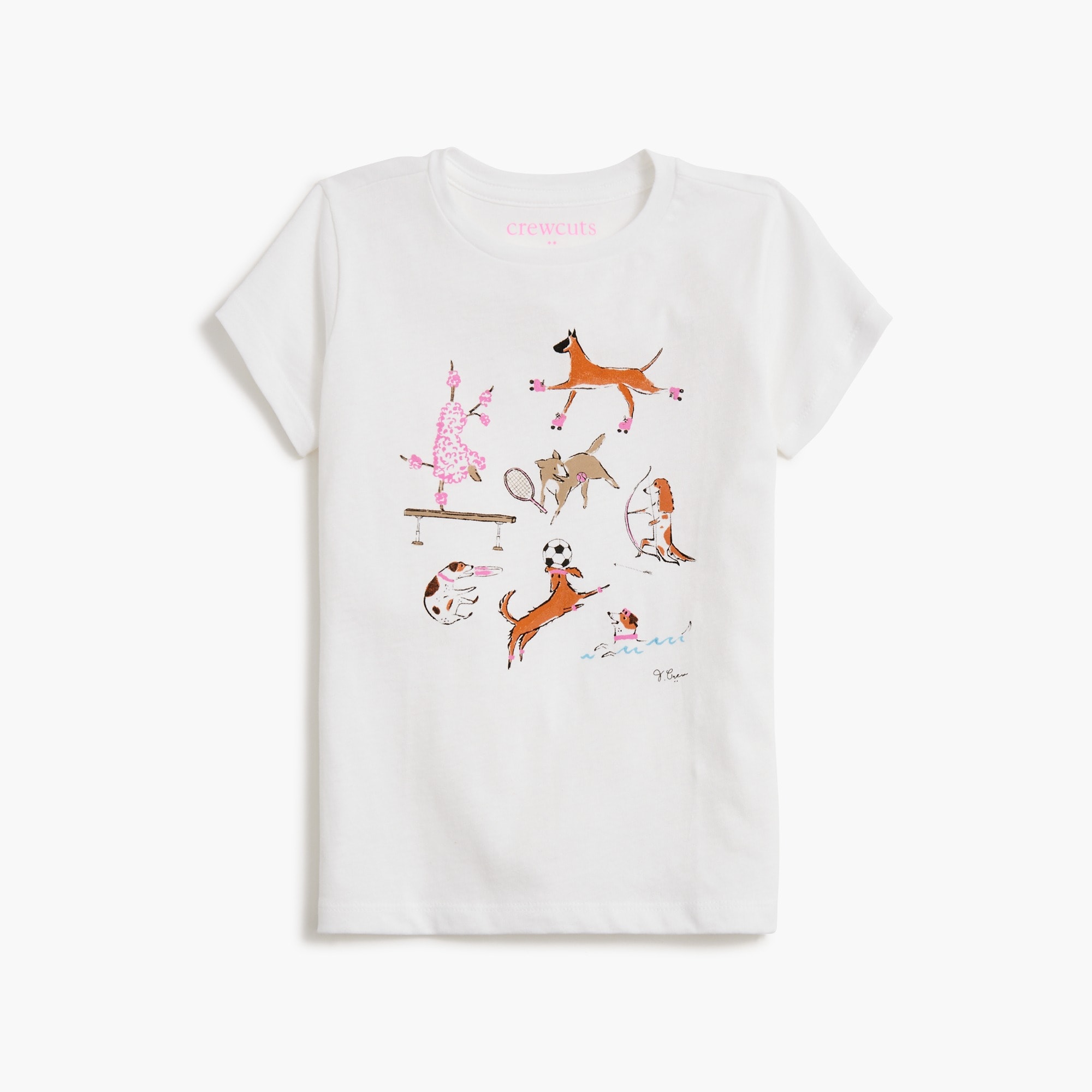 Girls' sporty dogs graphic tee