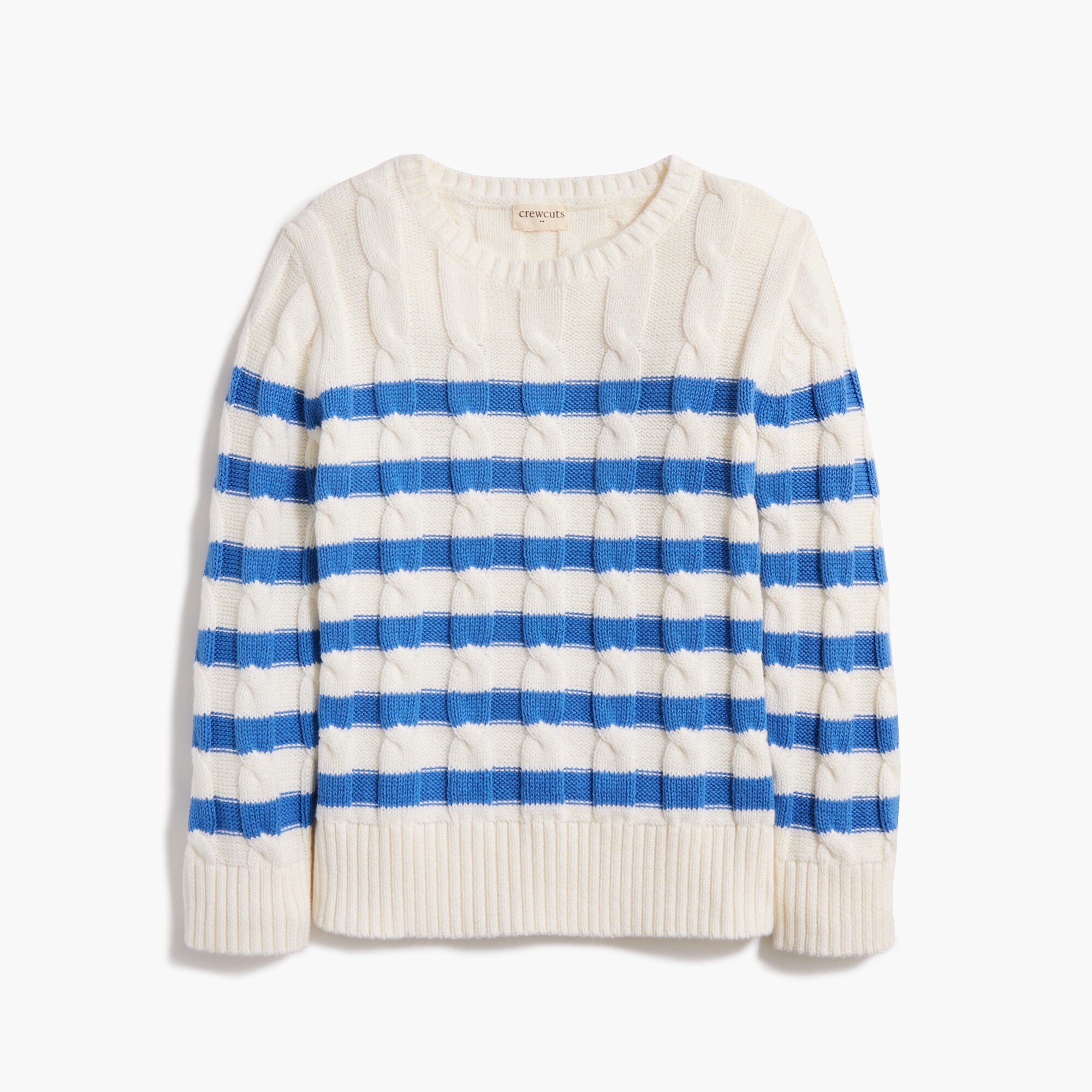 girls' striped cable-knit sweater for girls
