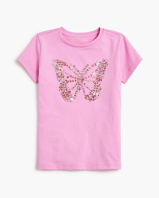  Girls' sequin butterfly graphic tee