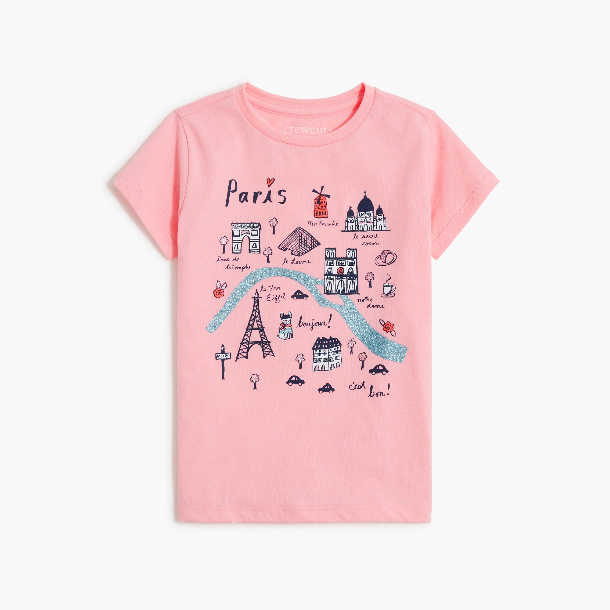 girls' paris map graphic tee for girls