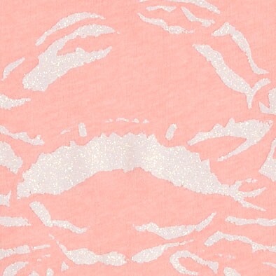 Girls' glitter crab graphic tee CRAB GRAPHIC ROSY PEACH factory: girls' glitter crab graphic tee for girls