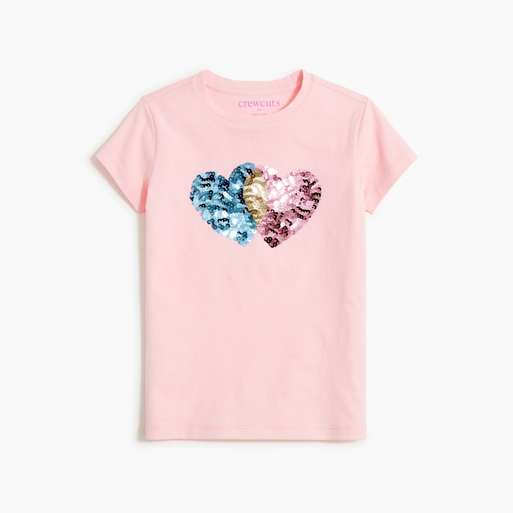 Girls' sequin heart graphic tee