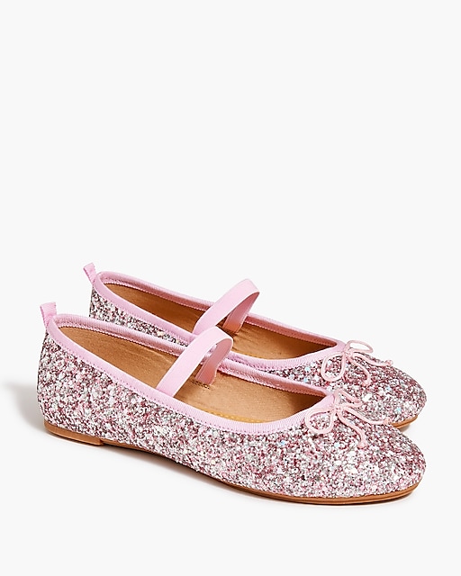  Girls' glitter Mary Janes with elastic strap