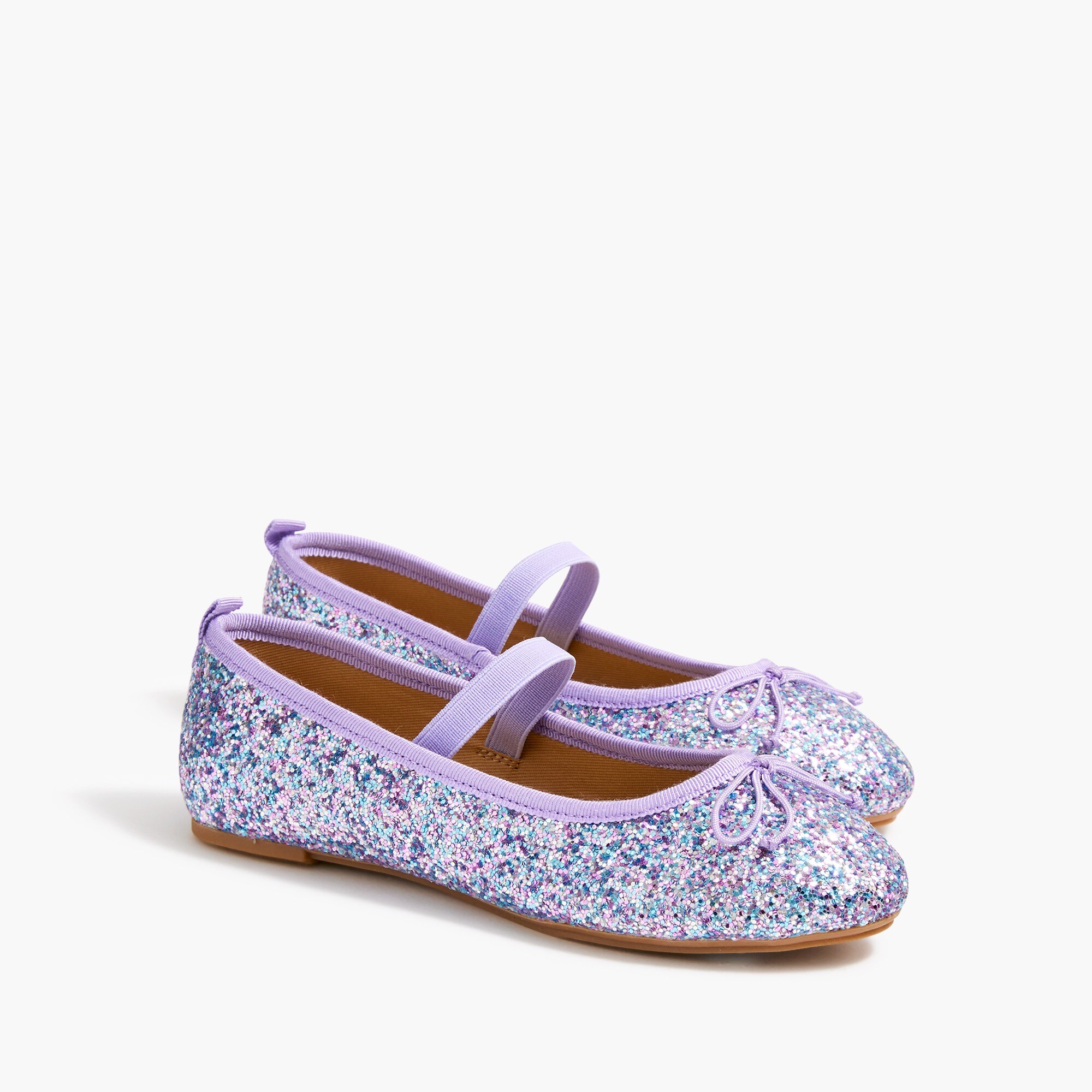 girls' glitter mary janes with elastic strap for girls