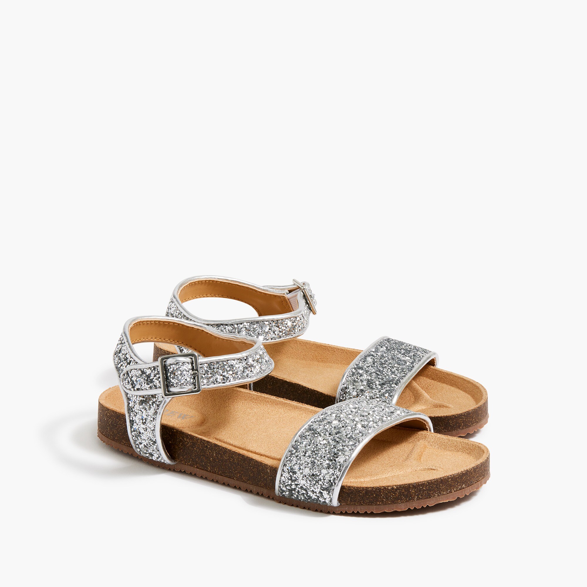Girls' glitter buckle sandals
