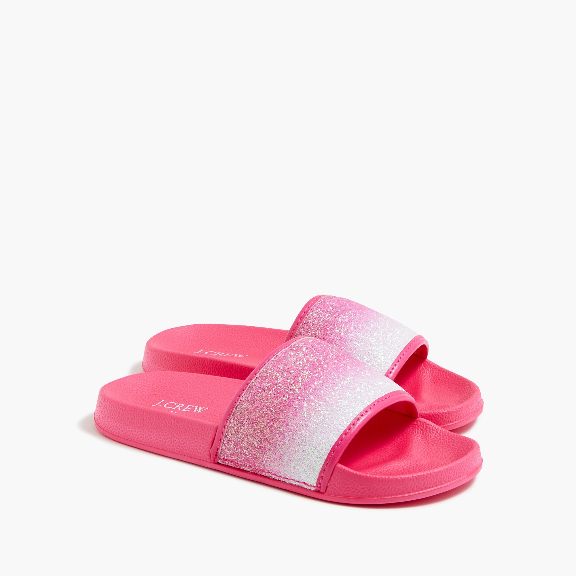  Girls' ombr&eacute; glitter slide sandals