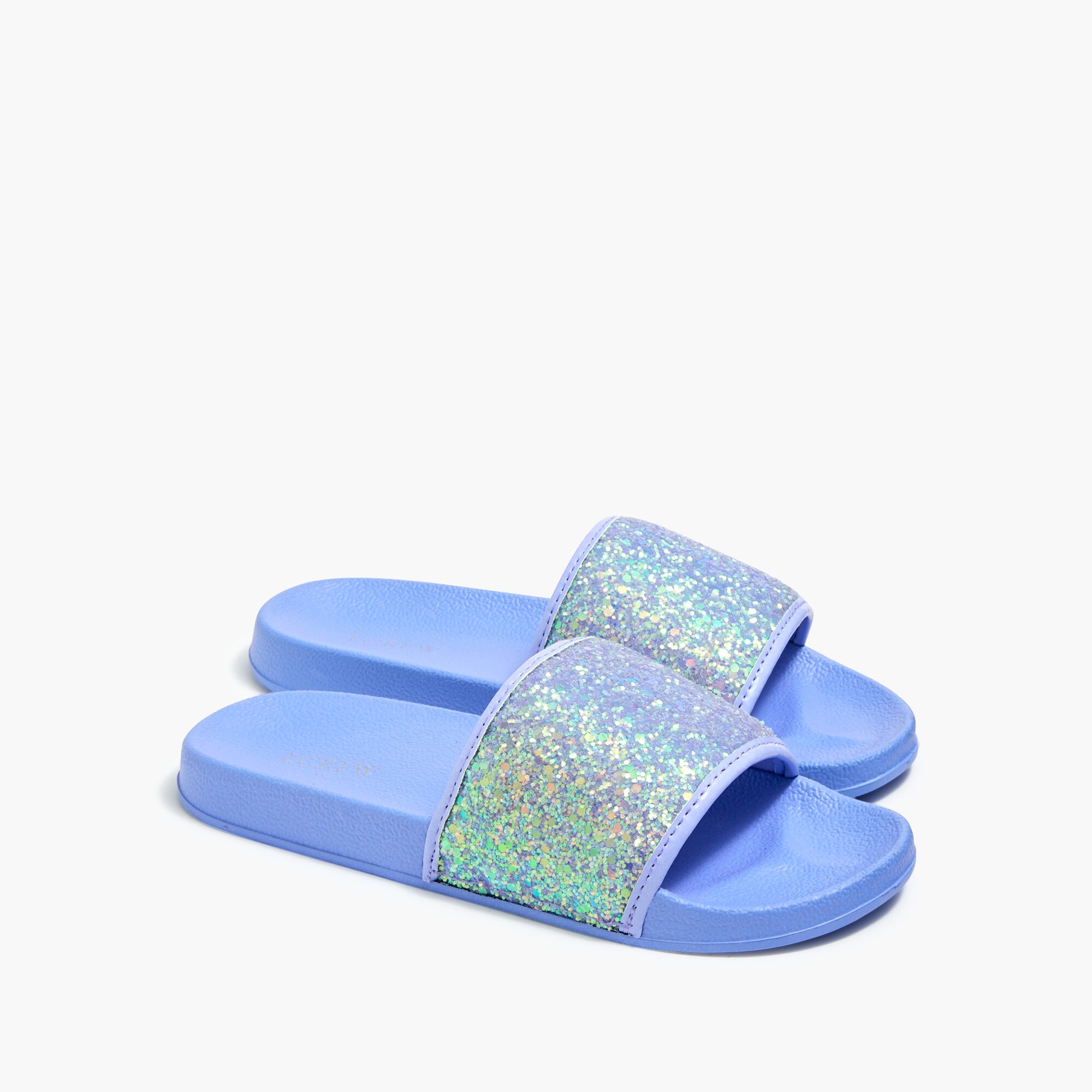Girls' glitter slide sandals