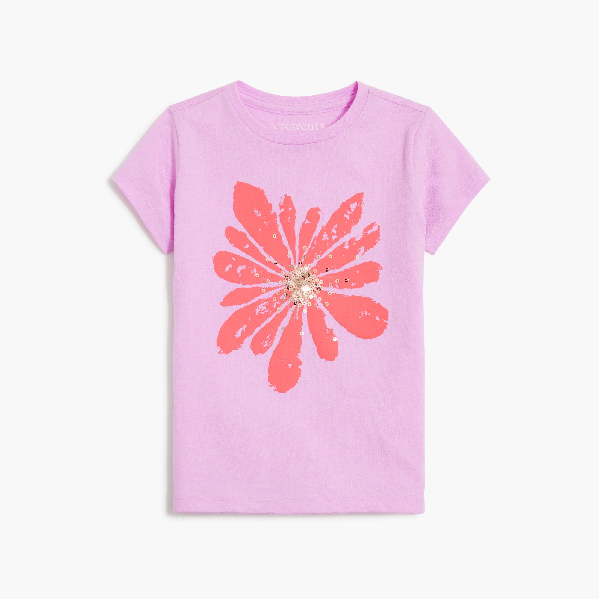 Girls' sequin flower graphic tee